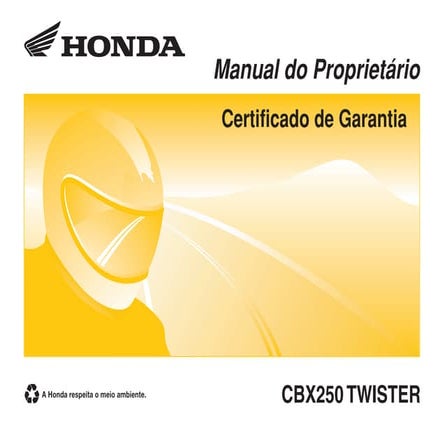 Manual do proprietario cbx 250 twister 2008