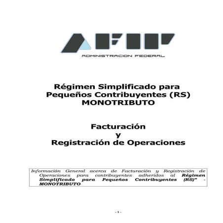 Manual de Monotributo Facturacion
