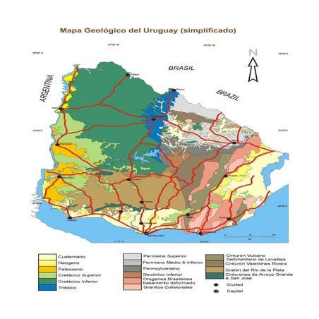 Mapa geológico del uruguay simplificado