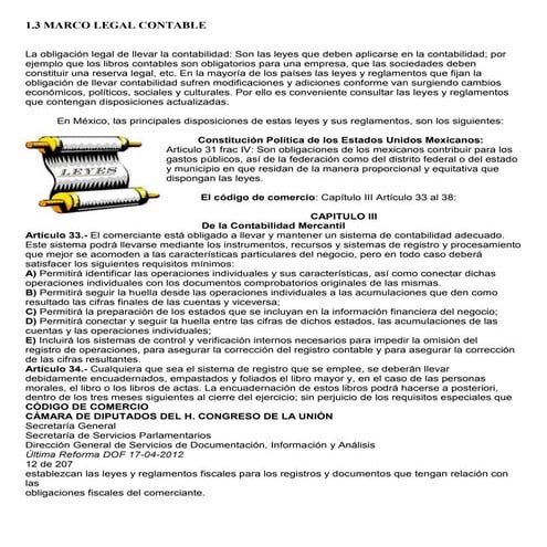 Marco legal contable