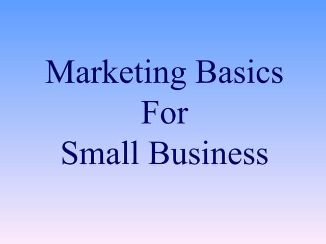 Marketing Plan Basics-101