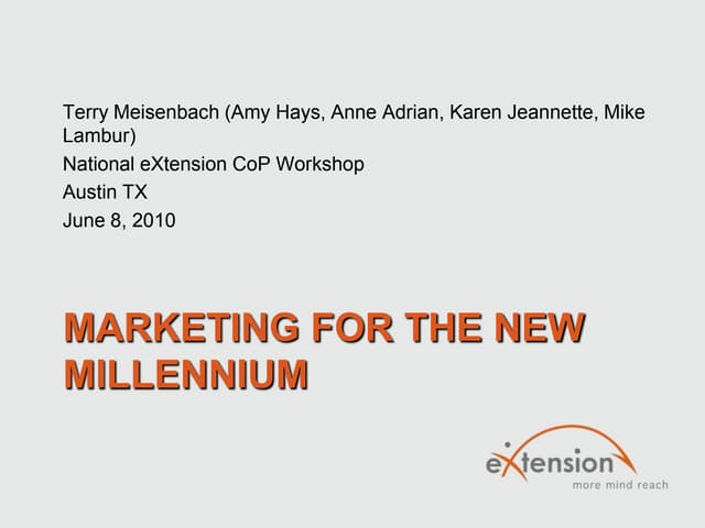 Marketing for the new millennium