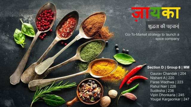 Go to Market Strategy for Spices Industry