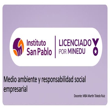 Medio ambiente y responsabilidad social. nro 1