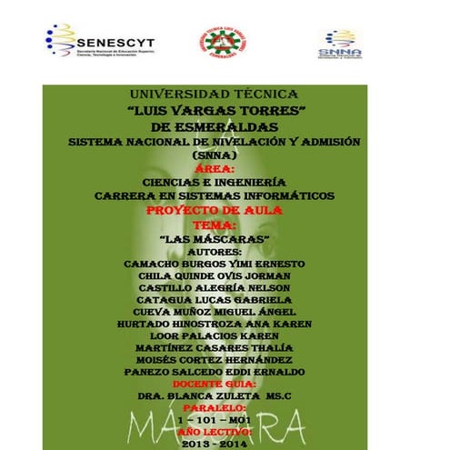 Mascaras proyecto de aula