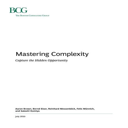 Mastering Complexity