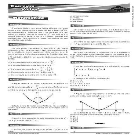 Matematica 3 exercicios gabarito 09