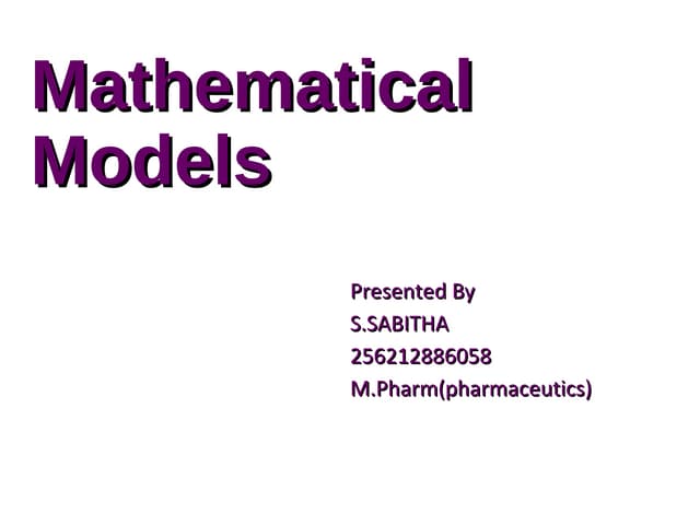 Mathematical models