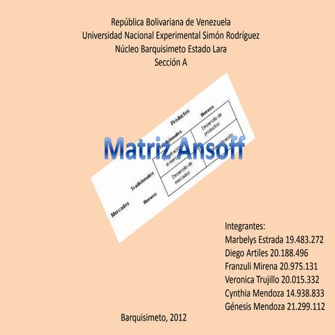 MATRIZ ANSOFF