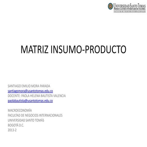 Matriz Insumo Producto