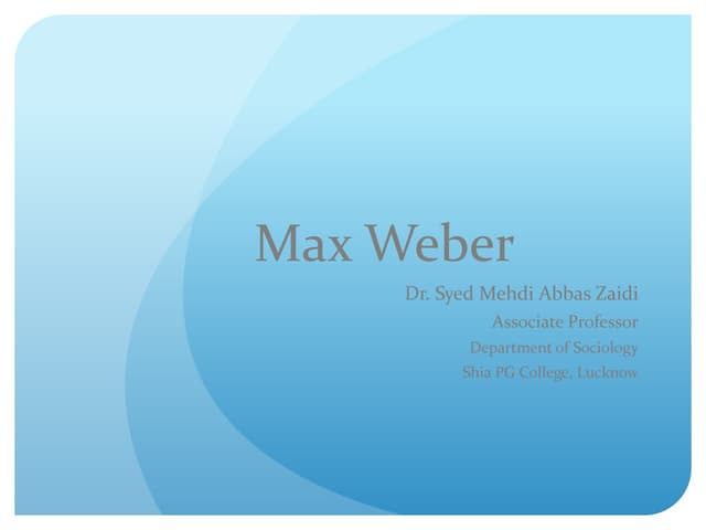 Max weber