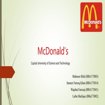 Mcdonald's and consumer behavior