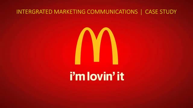 Mc donald's imc case study