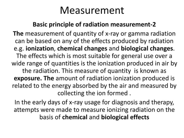 Measurement of Radiation (Thimble Ionization Chamber, Free air Ionization Cha...