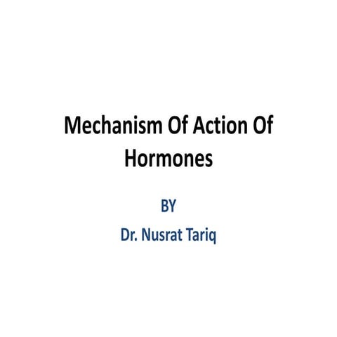 Mechanism of action of hormones