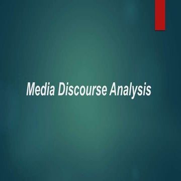 Media discourse analysis