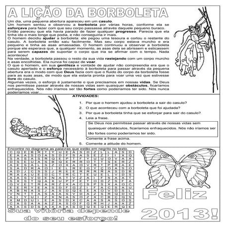 Mensagem a lição da borboleta