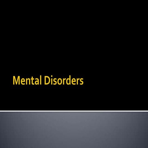 Mental disorders ppt