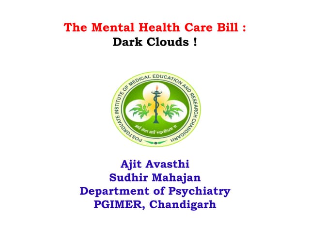 Mental health care bill kochi 2014