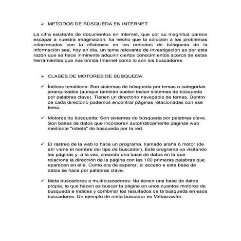 Metodos de búsqueda en internet