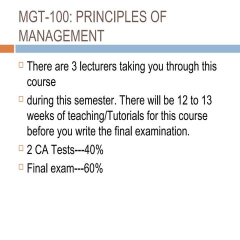 Intro to management