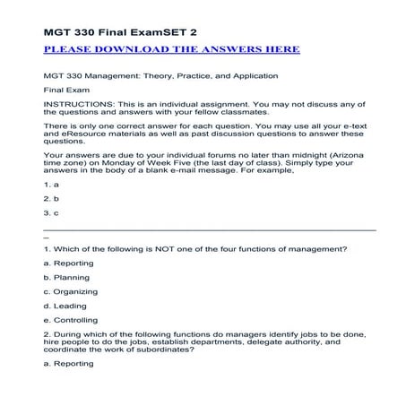 Mgt 330 final exam set 2