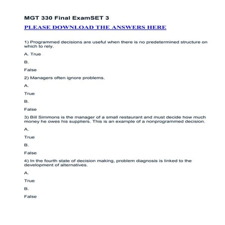 Mgt 330 final exam set 3