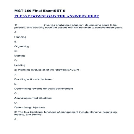 Mgt 350 final exam set 5
