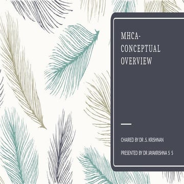 MHCA-CONCEPTUAL OVERVIEW of mental health