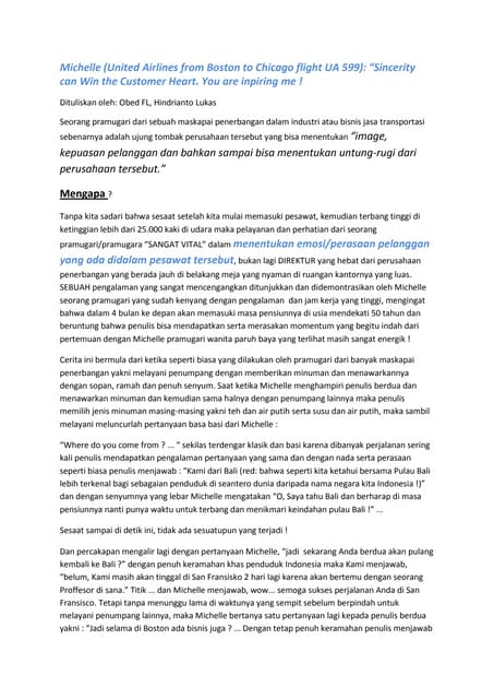 Michelle dari united airlines
