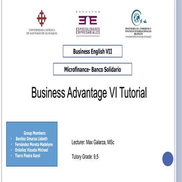 Microfinance Banking tutorial work