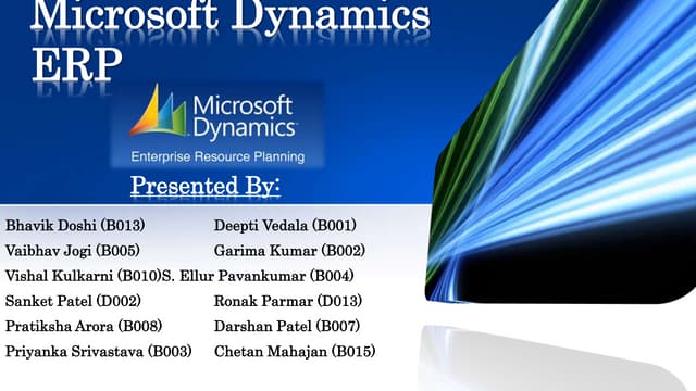 Microsoft Dynamics ERP - A Smarter Way to Business integration