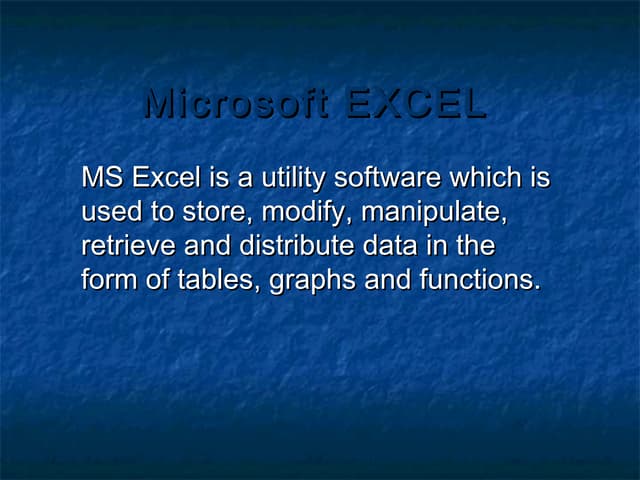 Microsoft excel 2