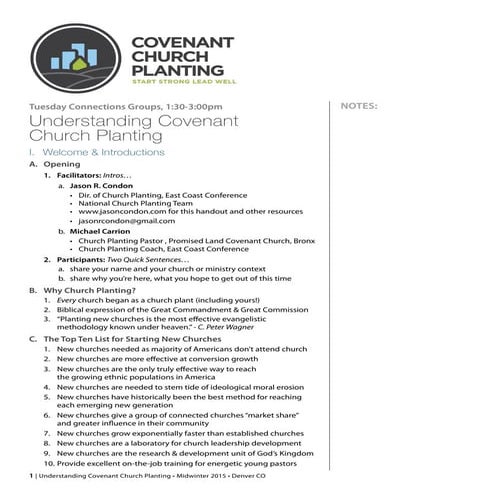 Understanding Covenant Church Planting