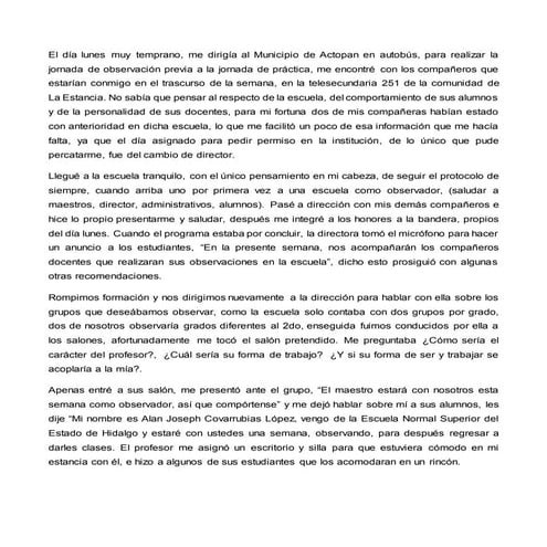 Experiencia de Observación