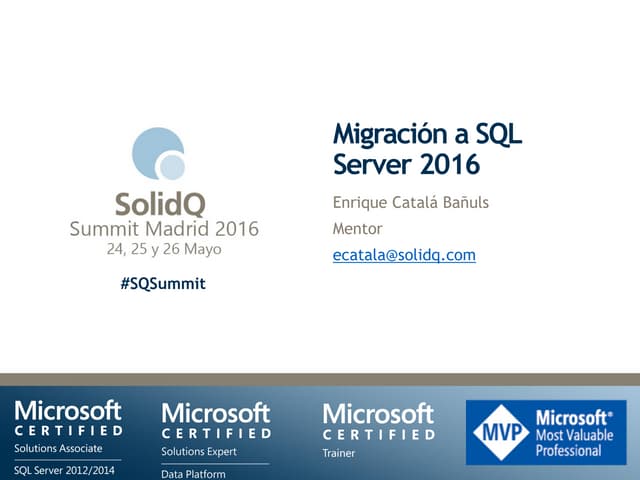 Migración a sql server 2016