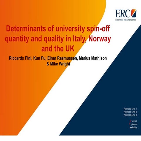 Institutional  determinants of University spin -off quantity and quality..Mik...