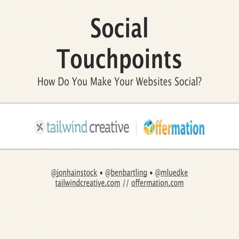 Social Touch Points - Milwaukee Web Design Meetup