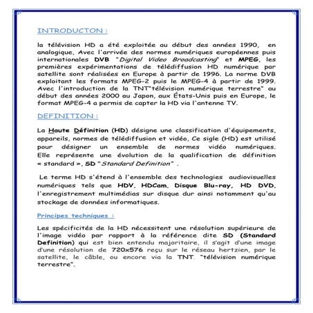 HD haute definition