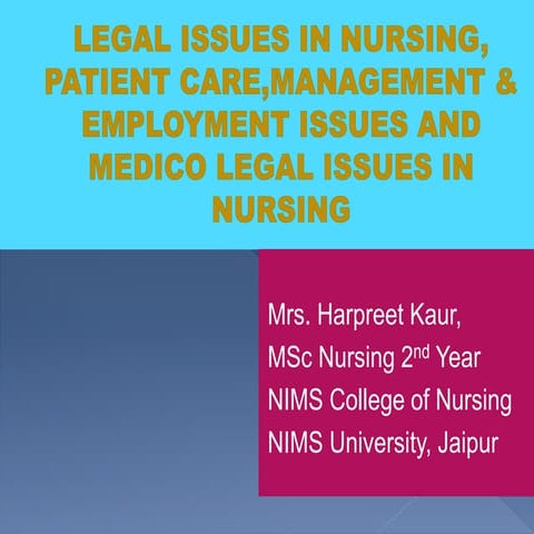 Legal ethical issues & MLC