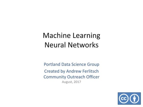Machine Learning - Introduction to Neural Networks