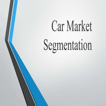 Segmentation of Car Market