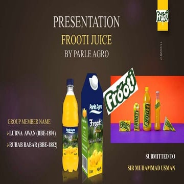 Marketing Plain of Frooti juice