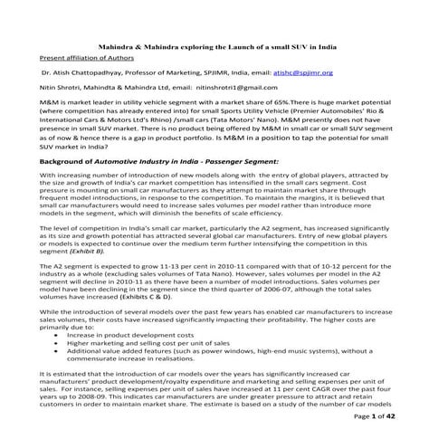 Mahindra and Mahindra Case Study