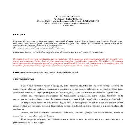 Modelo do paper uniasselvi