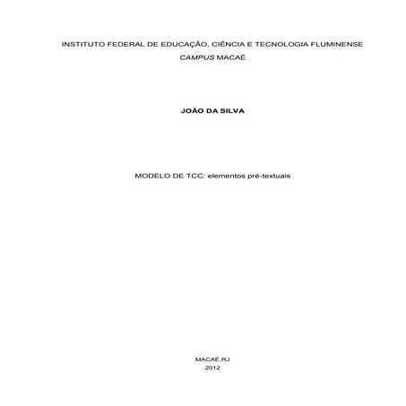 Elementos pré-textuais - TCC