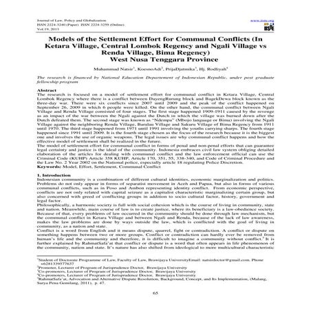 Models of the settlement effort for communal conflicts