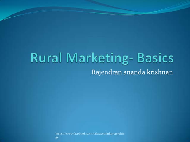 Rural Marketing, Basics