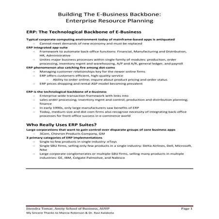 Module 4 Enterprise Resource Planning
