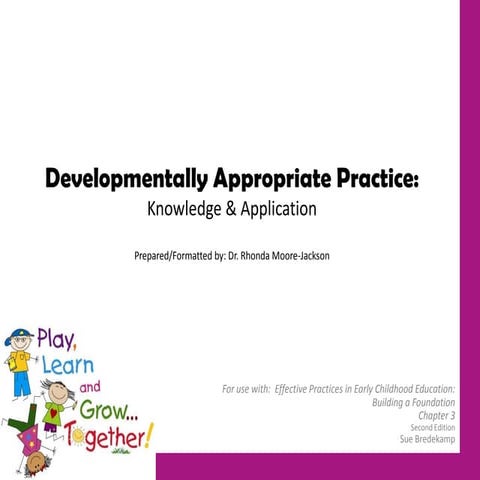 Developmentally Appropriate Practice: Knowledge & Application